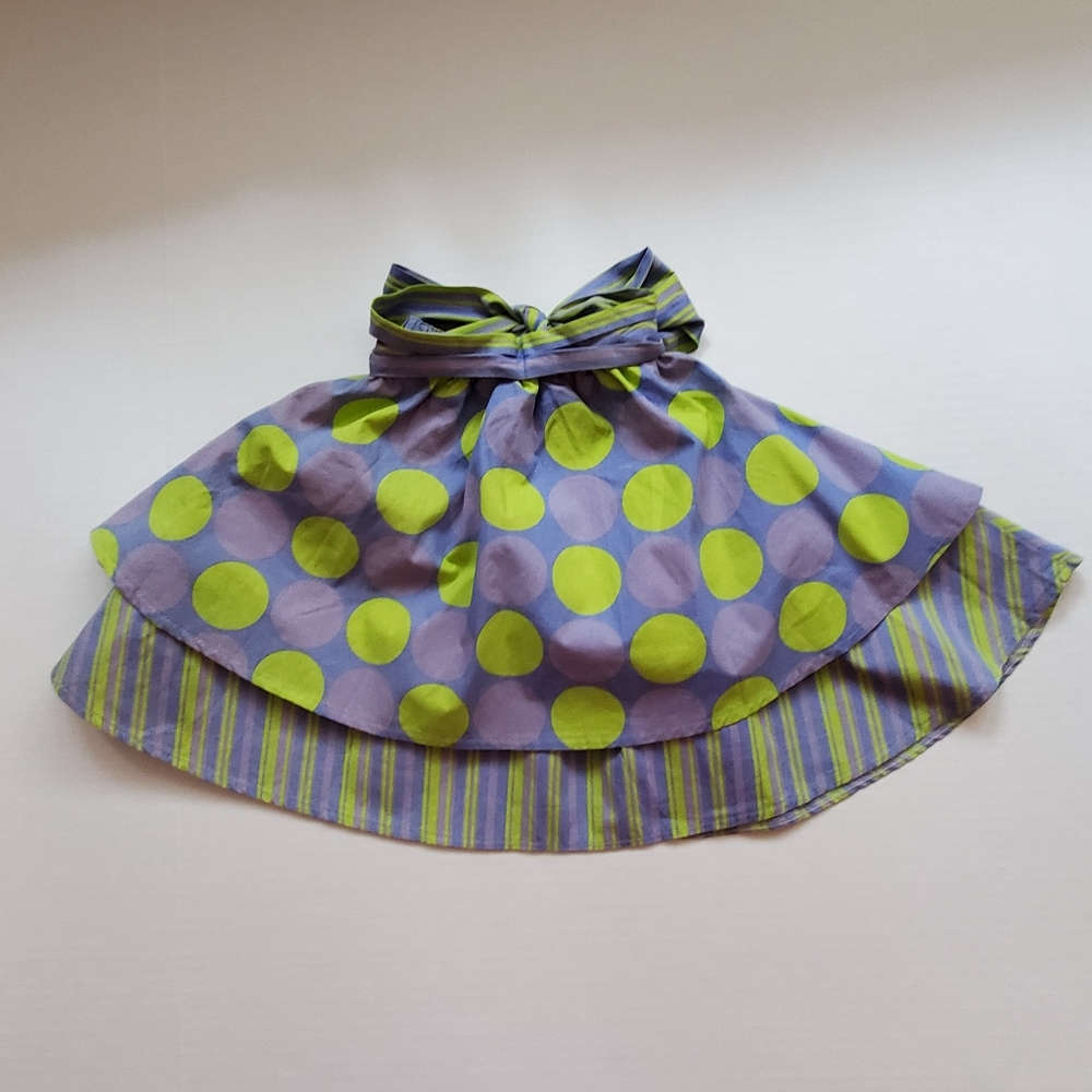 ❤️‍🔥NWT Greggy Girl Purple & Green Polka Dot Circle Twirl Skirt Elastic Waist 4
